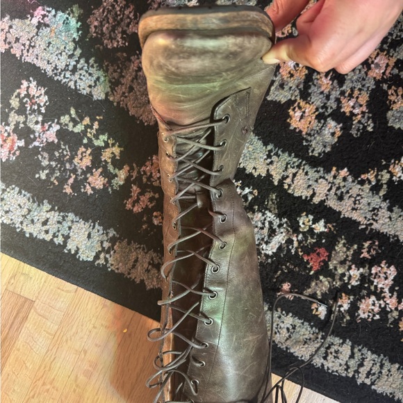 Frye Melissa Tall Classic Brown Leather Lace Up Knee High Equestrian Riding boot - Picture 9 of 11